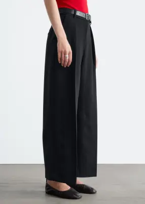 Pantalon court et plissé - Noir — photo 5