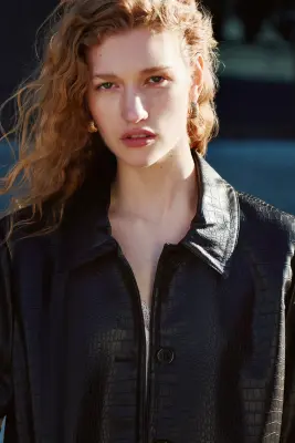 Veste en tissu enduit - Noir — photo 2