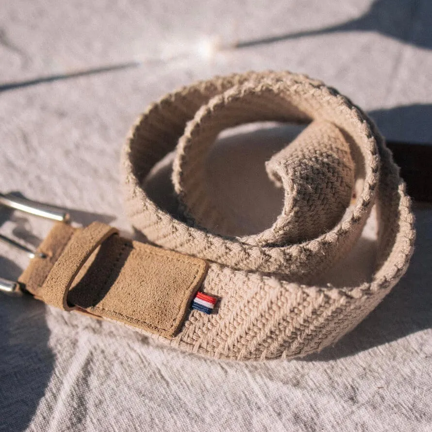 Ceinture tréssée beige