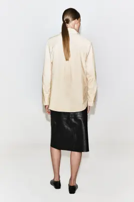 CHEMISE EN VELOURS CÔTELÉ DE COTON - CRÈME — photo 4