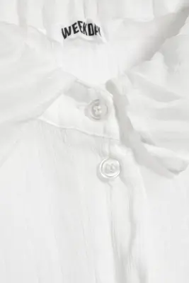 Chemise trapèze transparente à manches longues - Blanc — photo 3