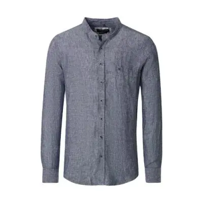 CASA MODA CHEMISE LIN COL MAO  Bleu Chiné — photo 1