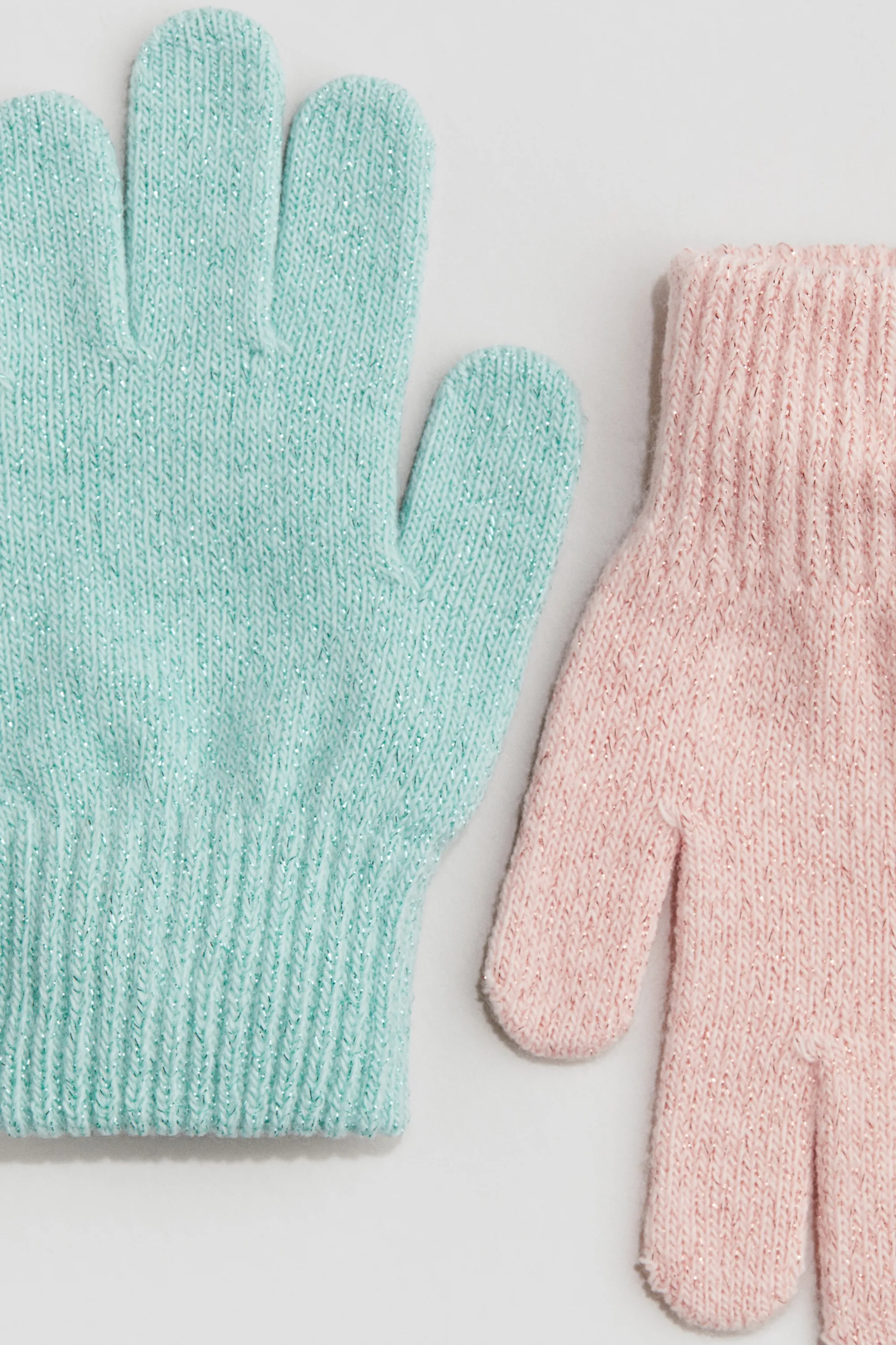Lot de 2 paires de gants - Turquoise clair/rose clair