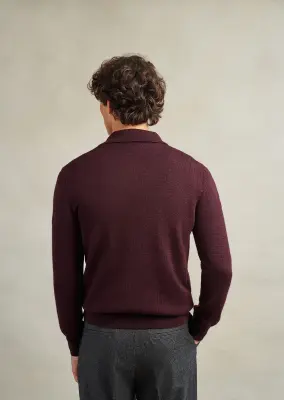 Knitted long sleeve polo — photo 3