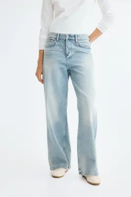 Wide Regular Waist Jeans - Bleu denim clair — photo 2