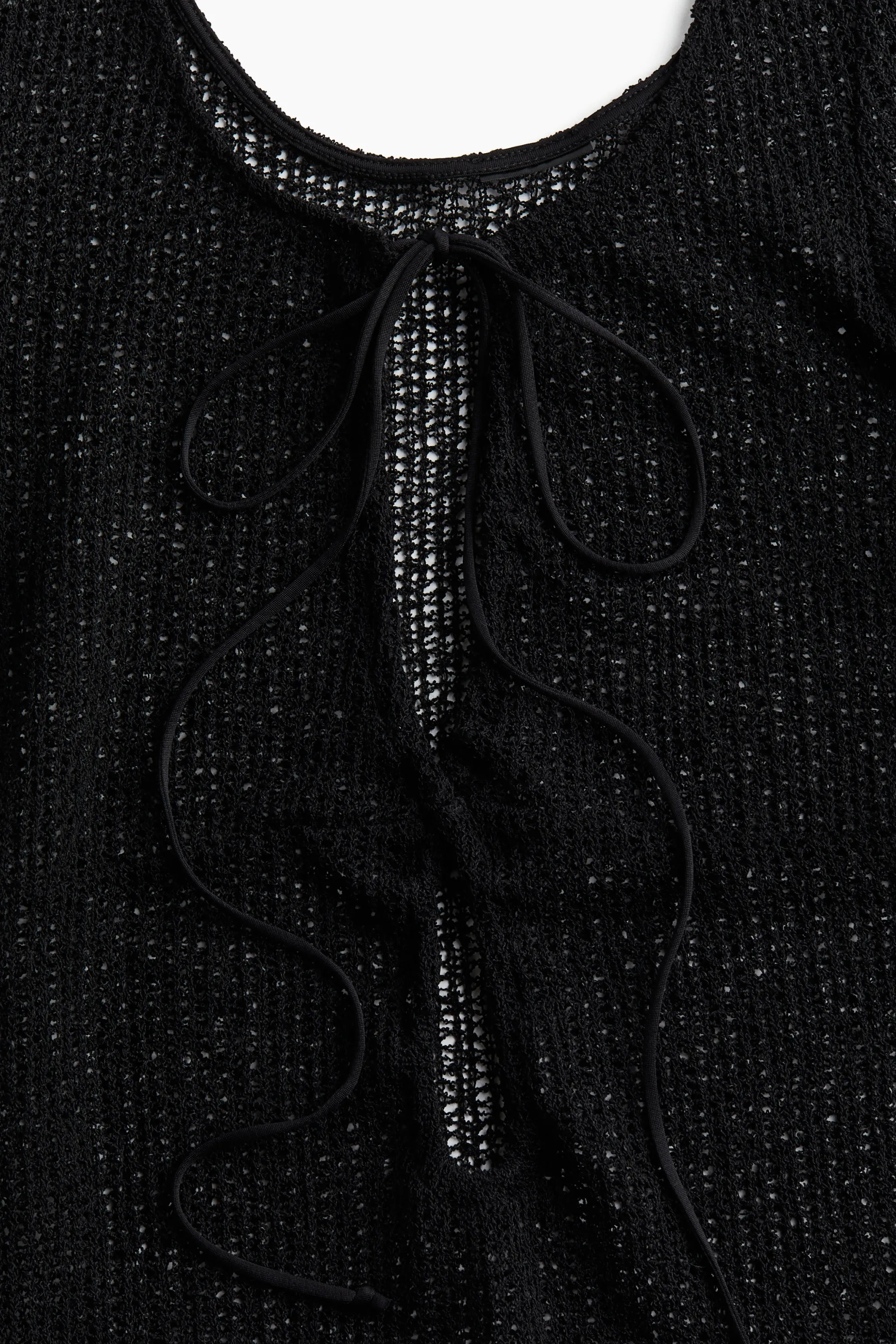 Robe de plage avec cordon de serrage - Noir