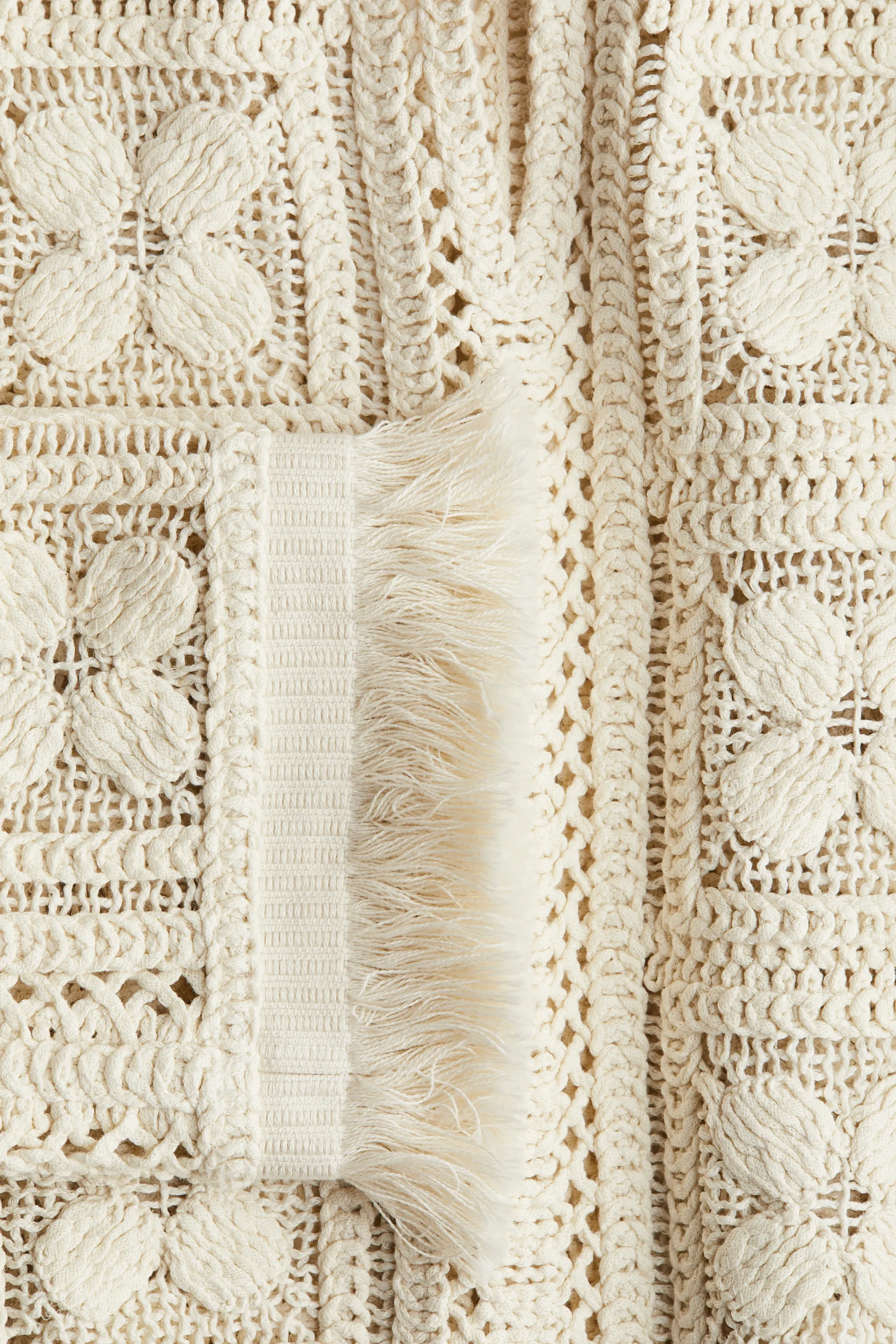 Robe tunique façon crochet - Crème