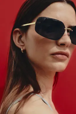 Lunettes de soleil sans monture - Doré — photo 1