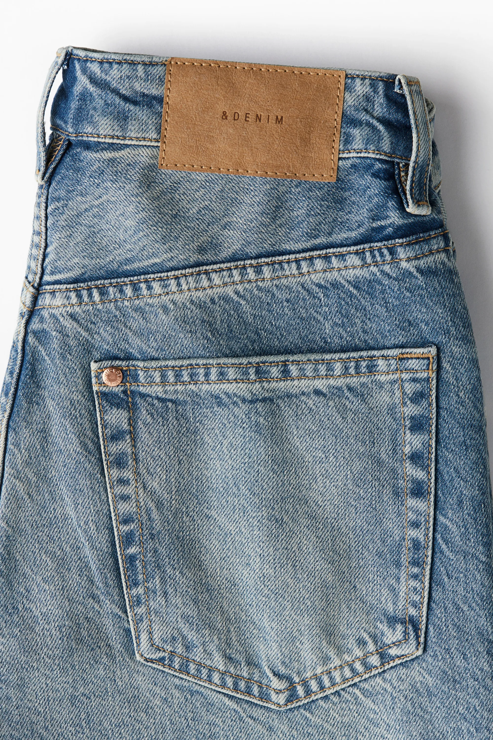 Straight High Jeans - Bleu denim clair
