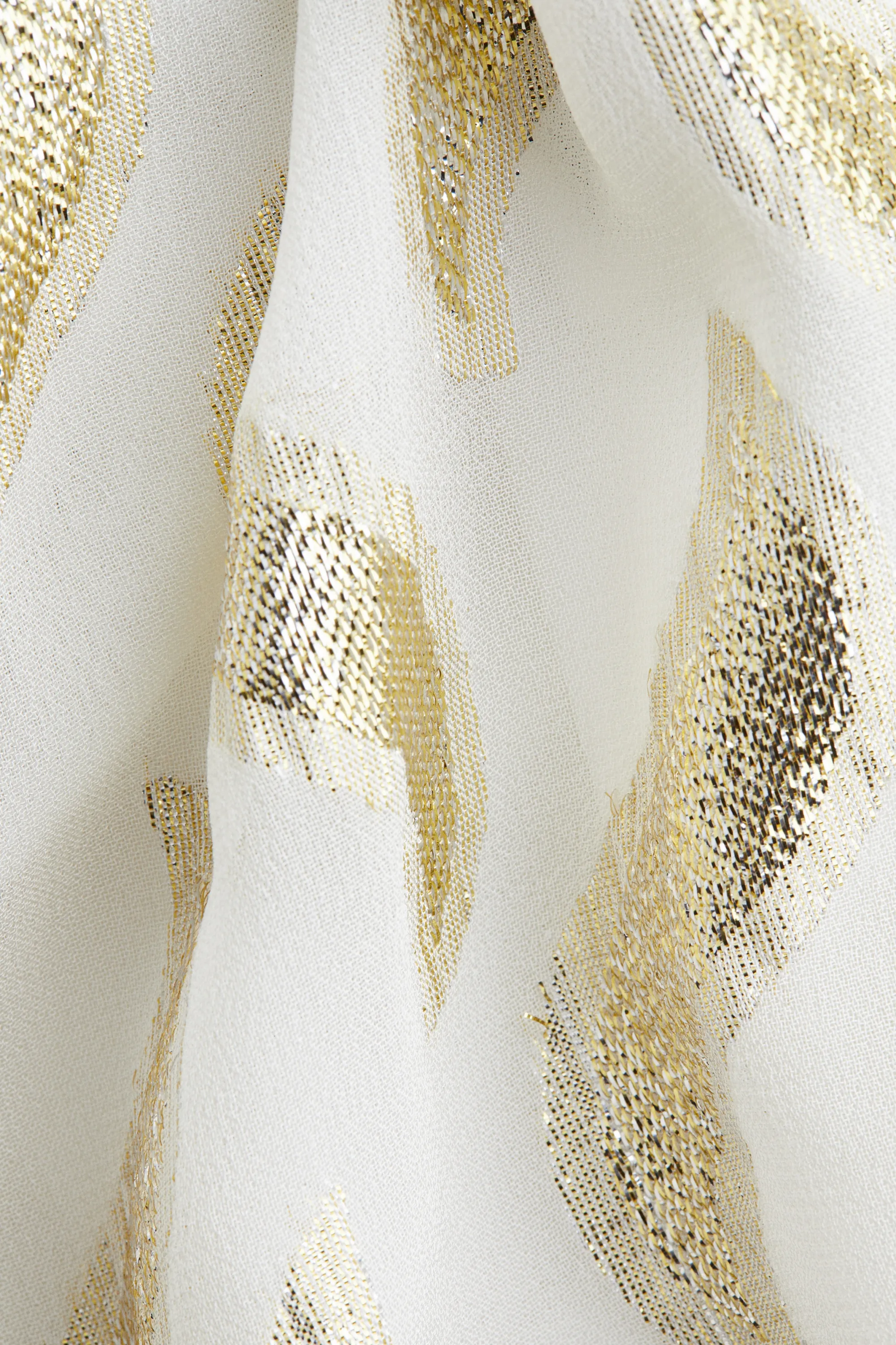 Robe épaules nues en tissu jacquard - Crème