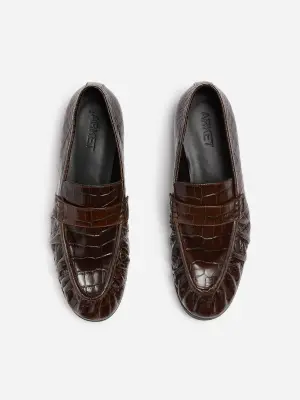 Mocassins en cuir souple - Marron — photo 4