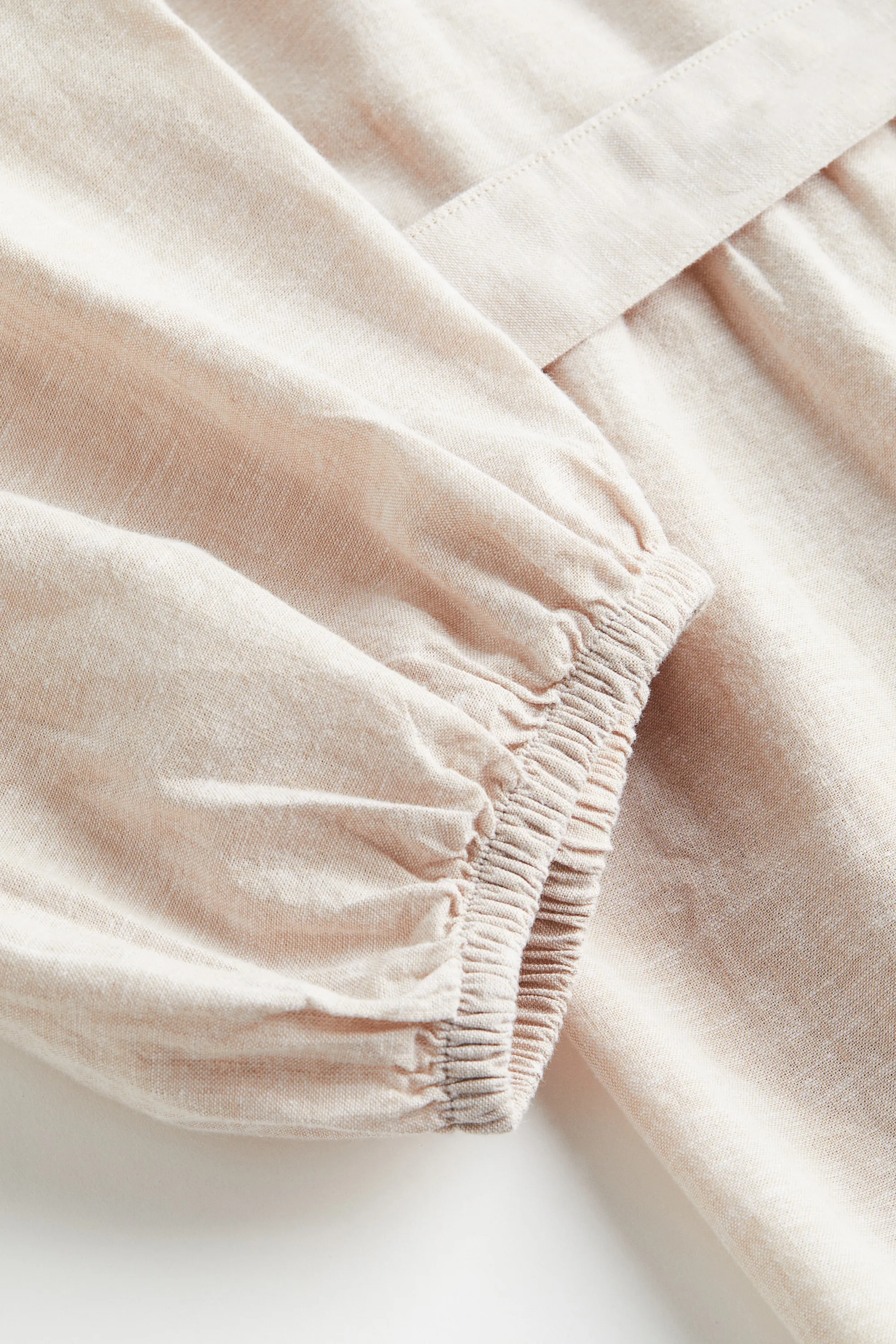 Robe portefeuille en lin mélangé - Beige clair