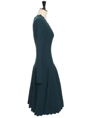 Robe GALAXY longueur midi en maille laine bleu canard Prix boutique 4000€ Taille 38 — photo 3