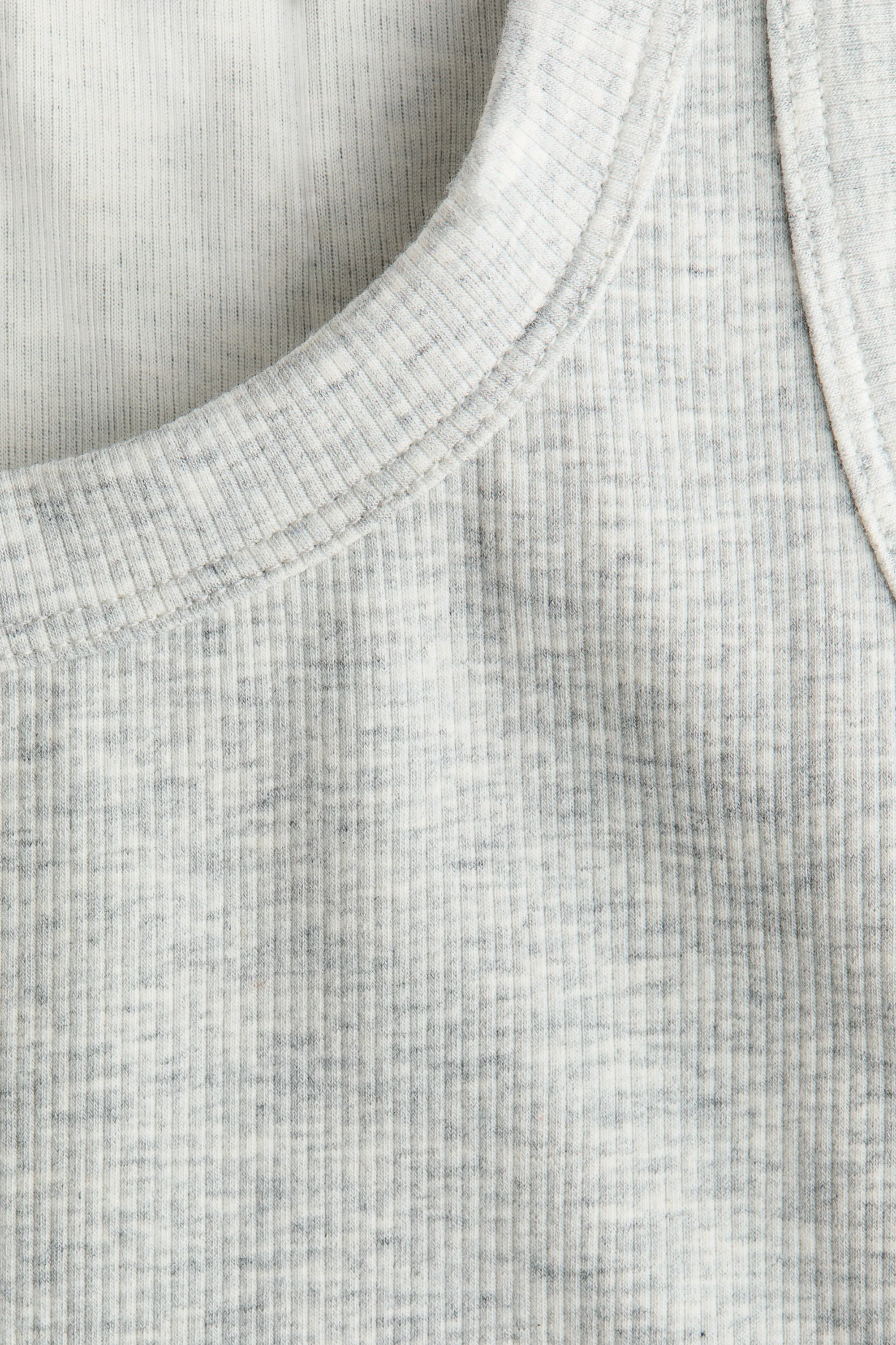 Débardeur côtelé Cooling Slim Fit - Gris clair chiné