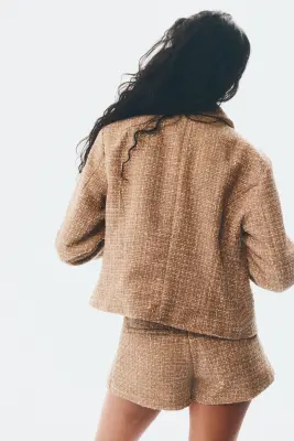 Mini jupe-short plissée - Beige — photo 2