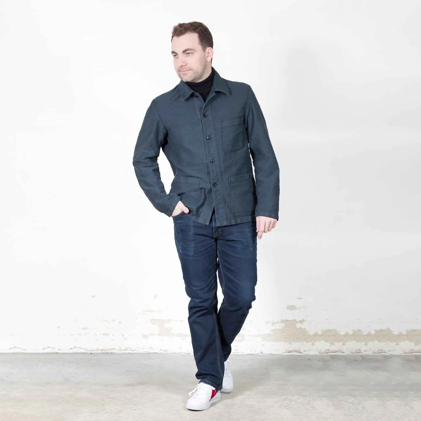 Veste Workwear en Moleskine en Coton Bio 4M/5 - Graphite
