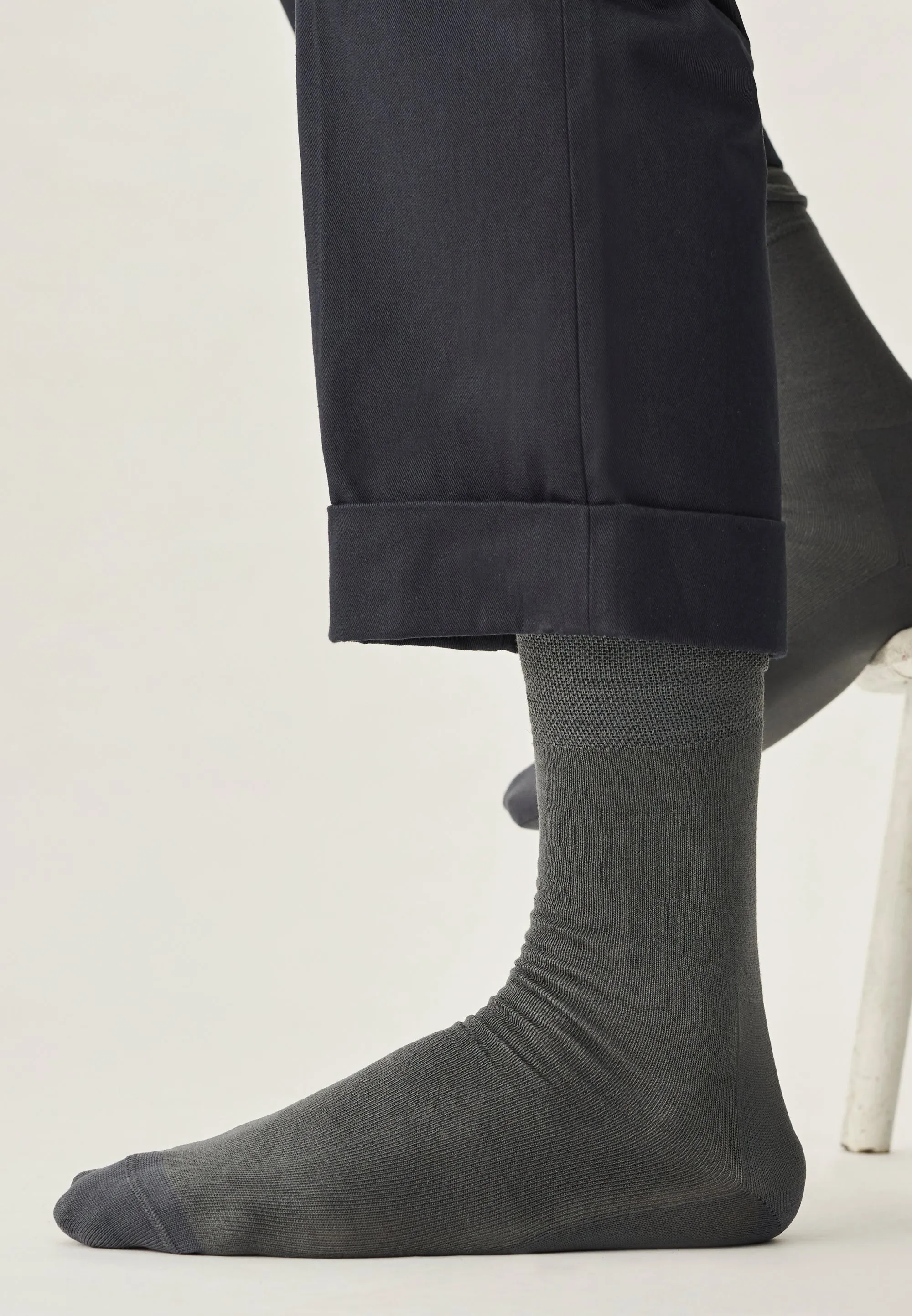 Les chaussettes en coton - Gris ardoise