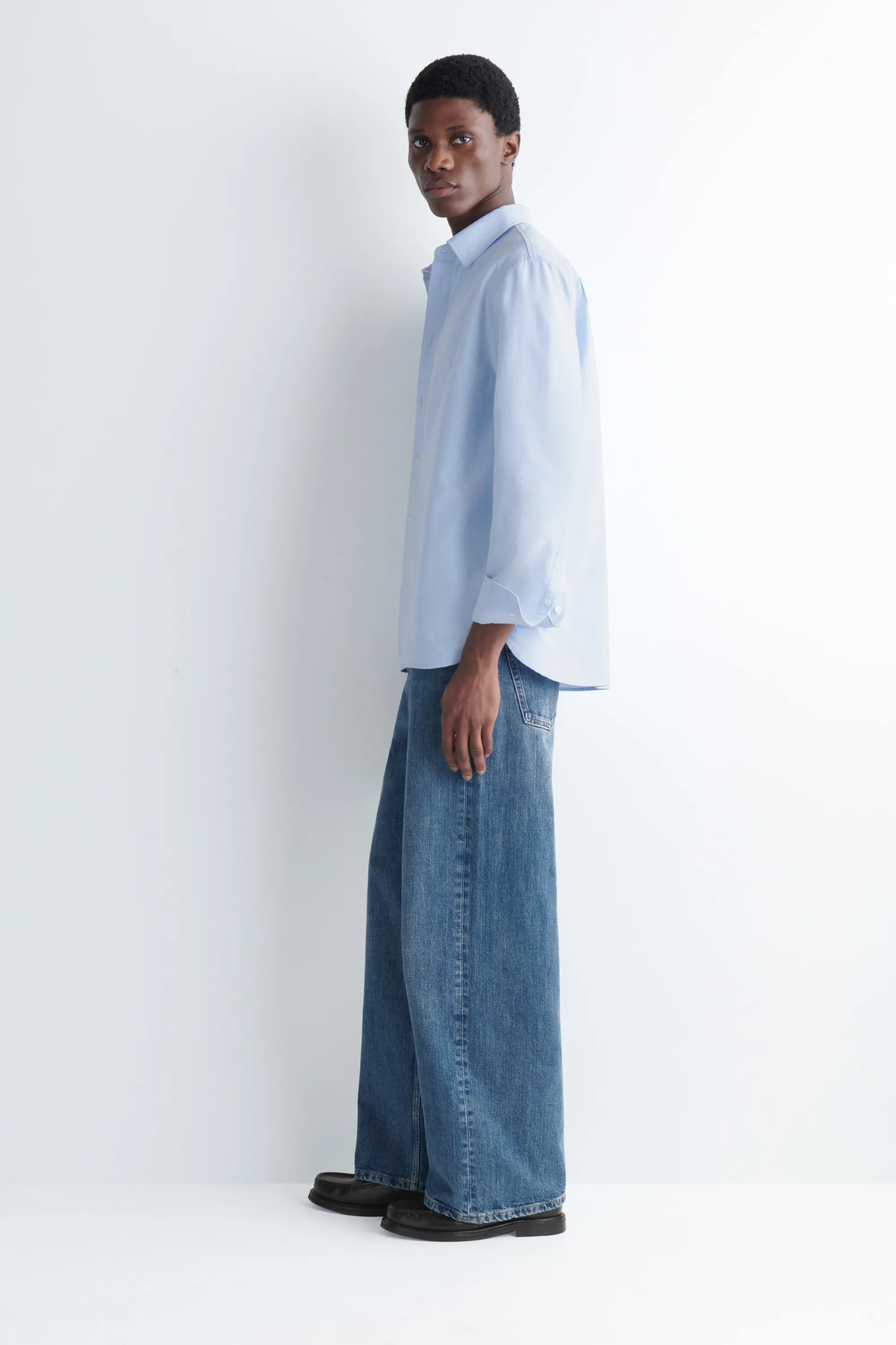 CHEMISE OXFORD EN COTON - BLEU CIEL
