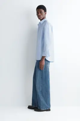 CHEMISE OXFORD EN COTON - BLEU CIEL — photo 1