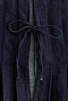 Gilet sans manches en denim avec détails à nouer - Bleu denim foncé — photo 4