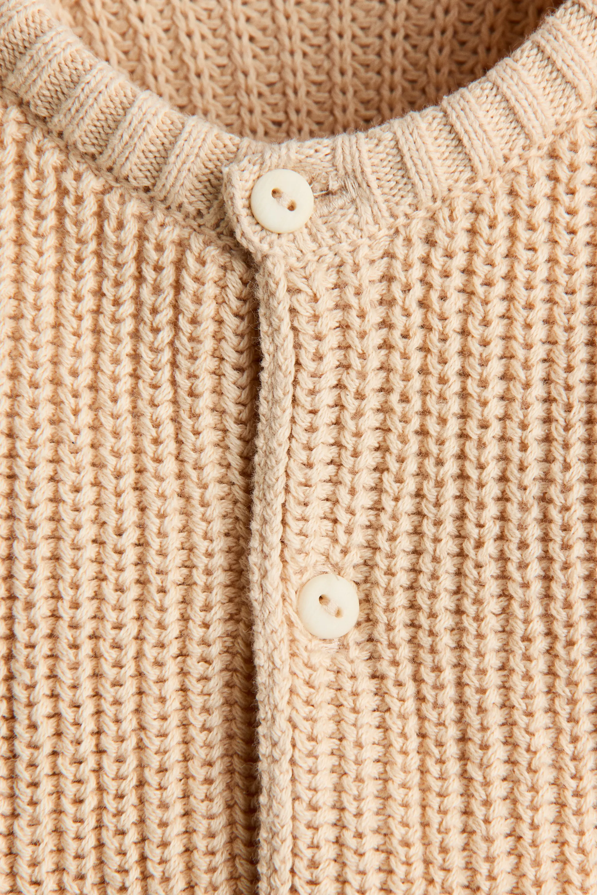 Gilet en côtes fantaisie de coton - Beige