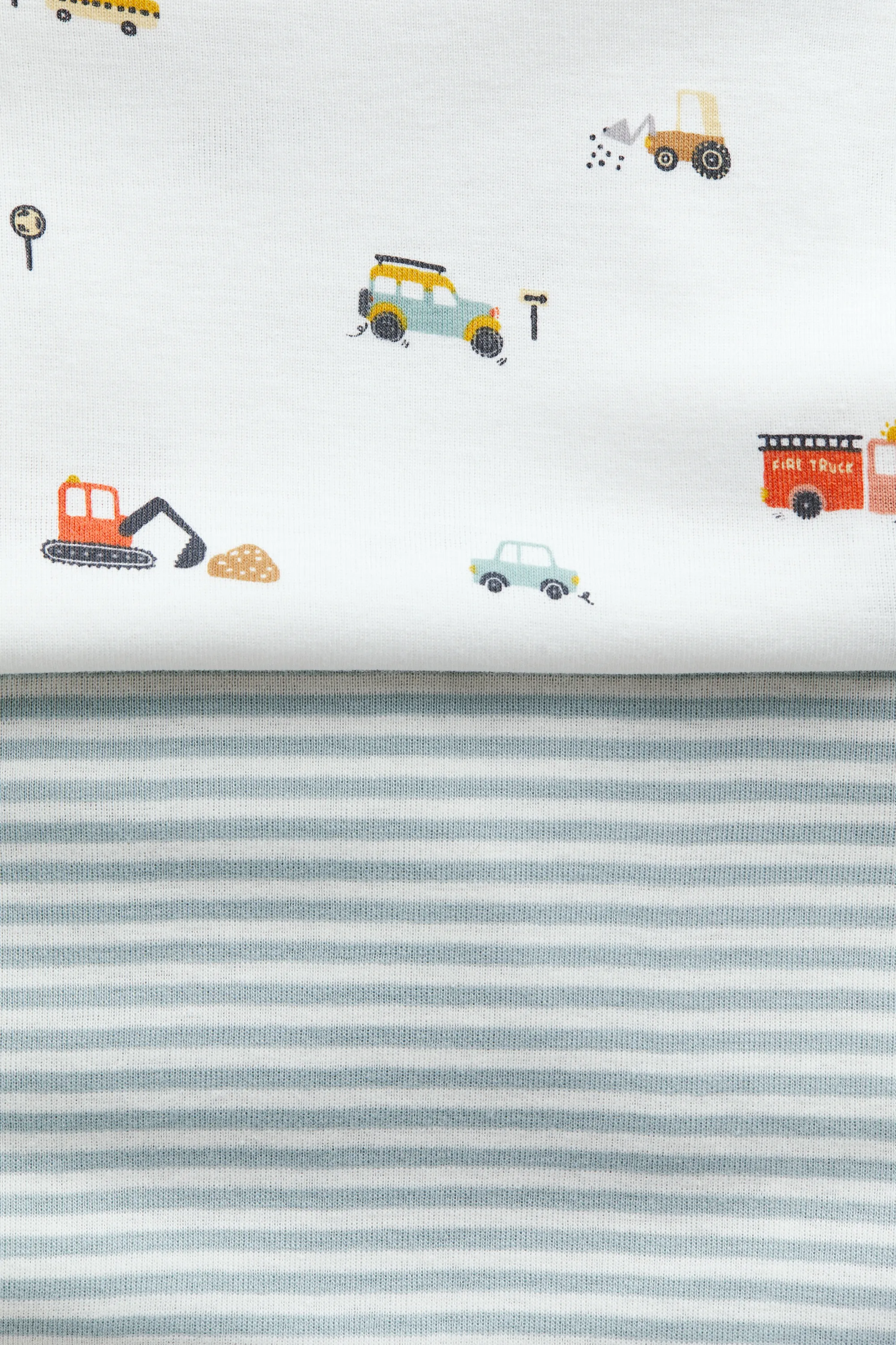 Lot de 2 bodies en coton - Turquoise/véhicules
