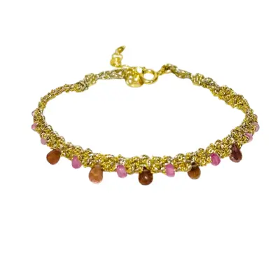 Bracelet Muamara precious drop saphir tourmaline rose - DAG GIOIELLI — photo 1