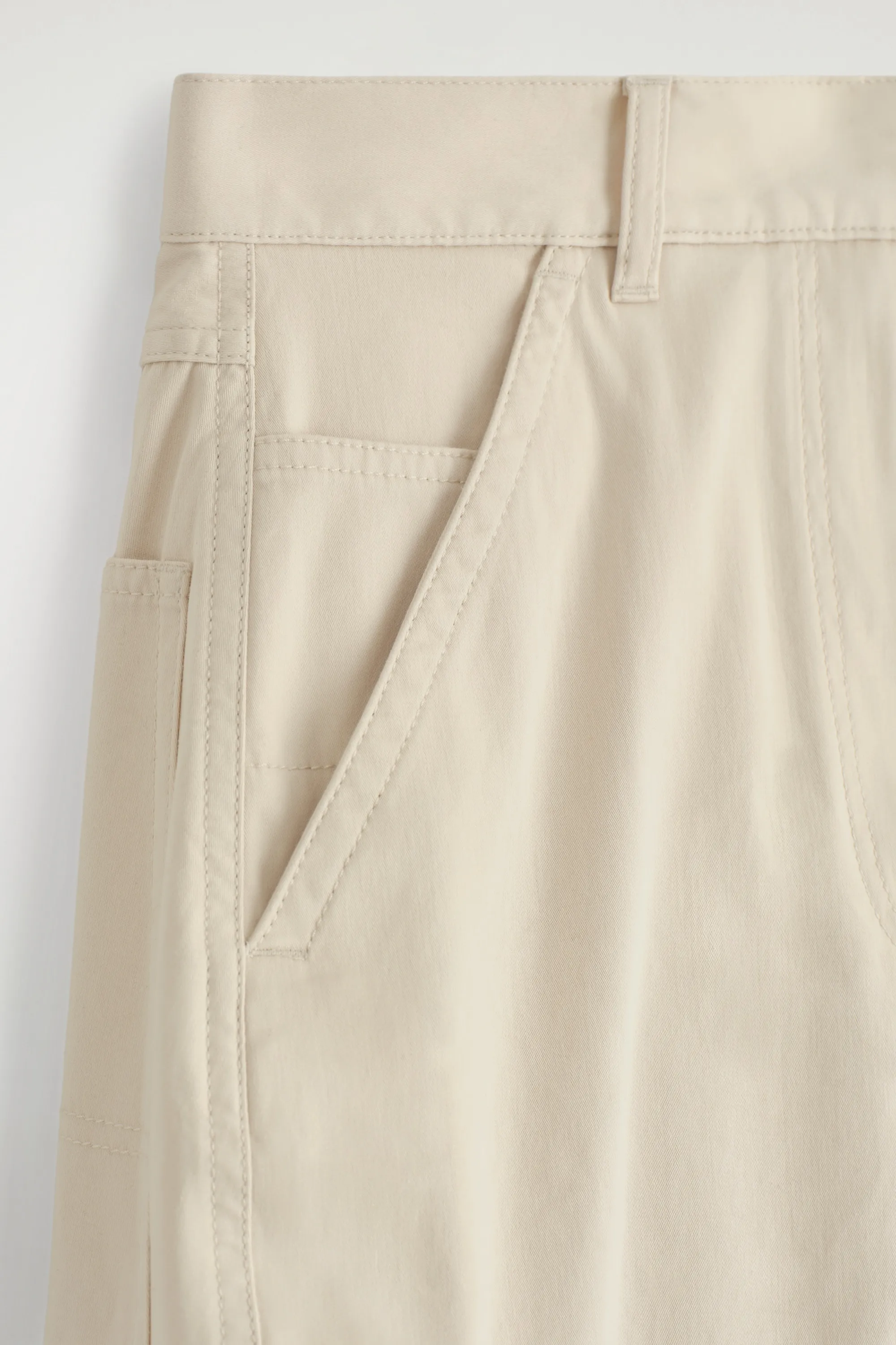 PANTALON BARREL EN COTON - ÉCRU