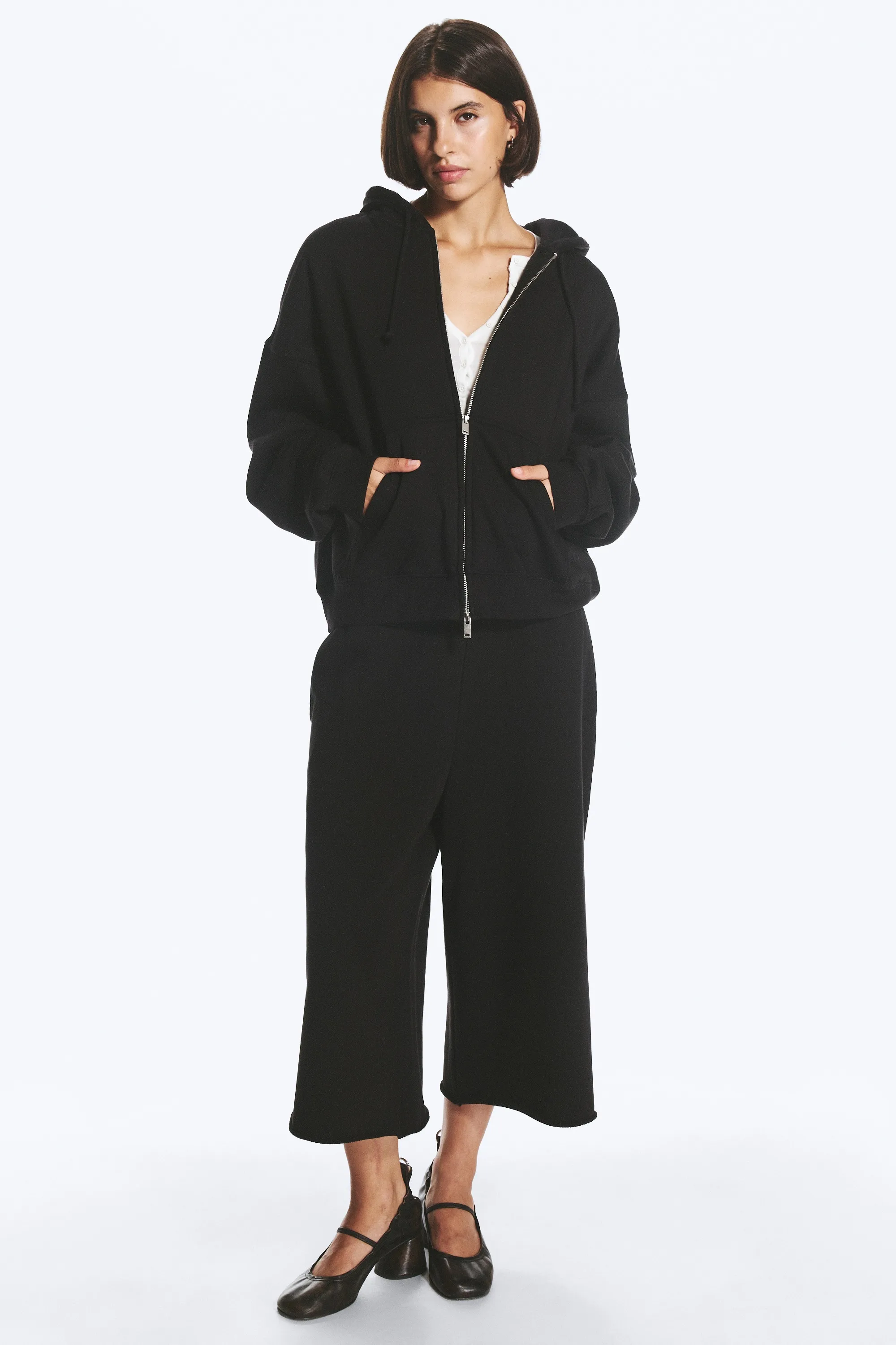 Sweat à capuche zippé standard - Noir