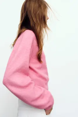 Gilet croisé - Rose chiné — photo 3