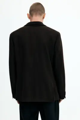Veste Regular Fit en cachemire mélangé - Marron foncé — photo 4