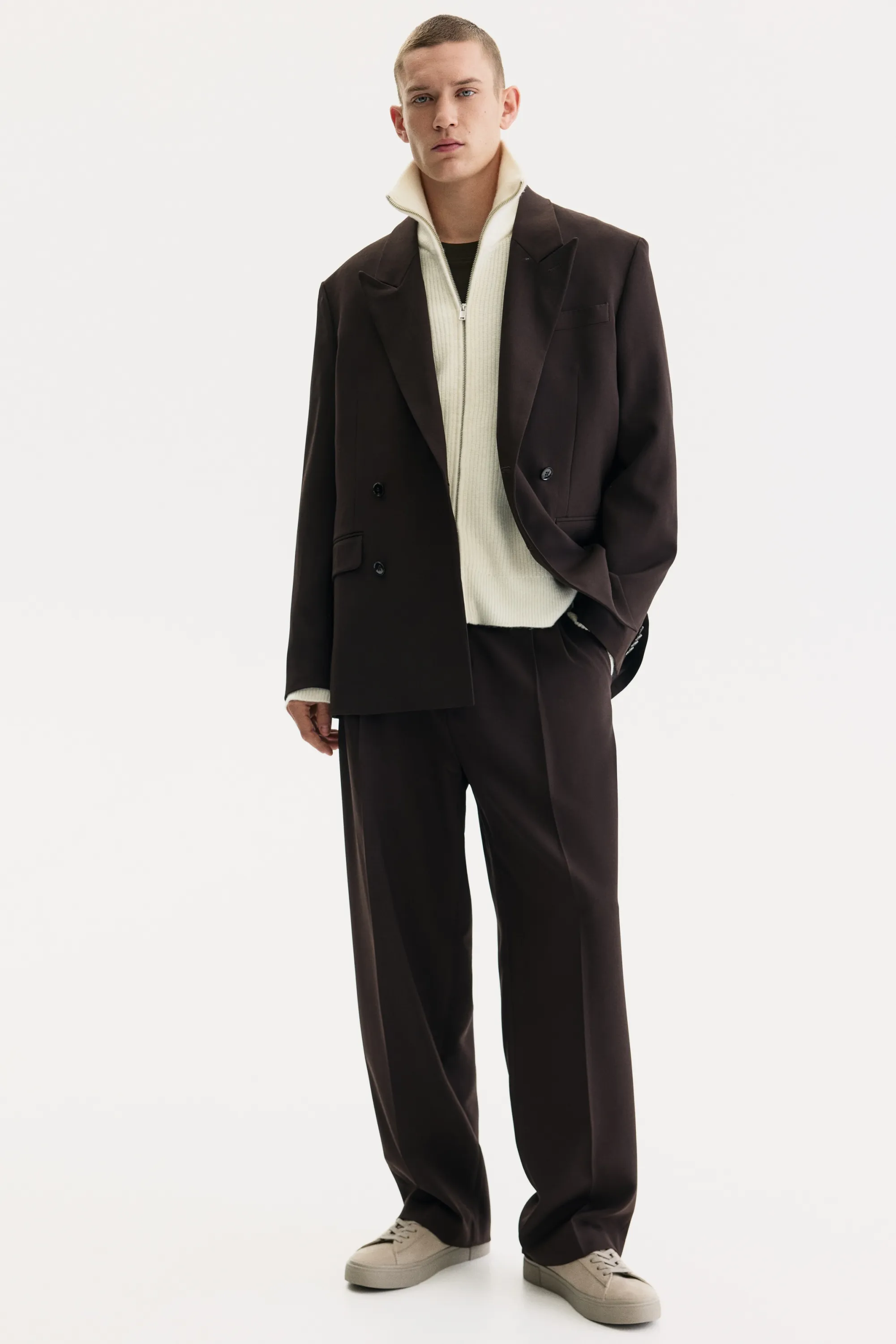 Gilet zippé Regular Fit - Blanc