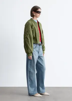 Veste style bomber courte - Vert kaki — photo 5