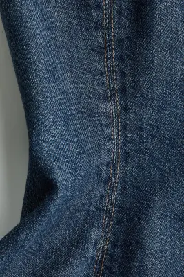 Top péplum en denim - Bleu denim foncé — photo 4