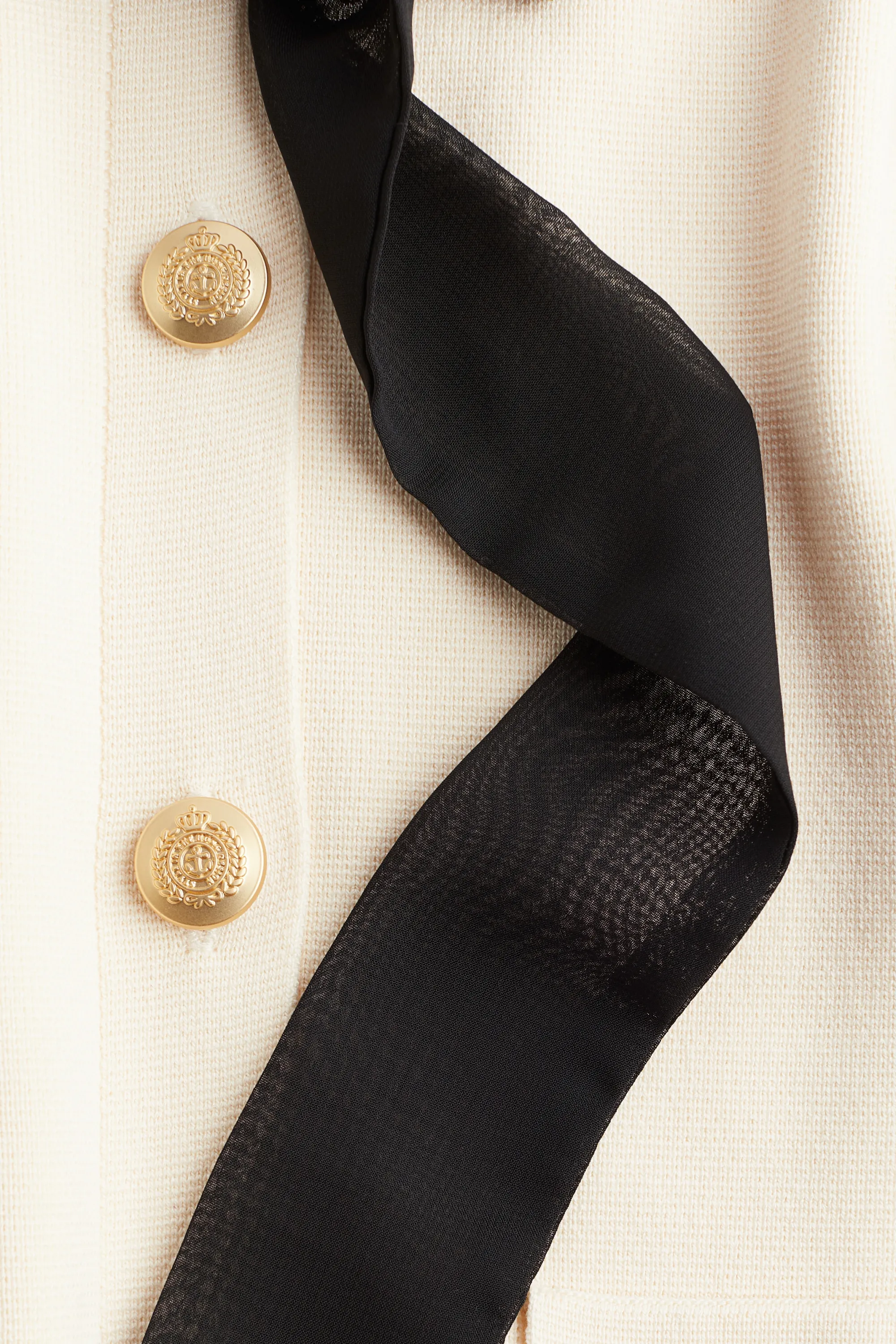 Gilet avec col lavallière - Crème