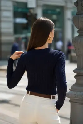 Vince Cotton Cashmere Cardigan - Navy — photo 5