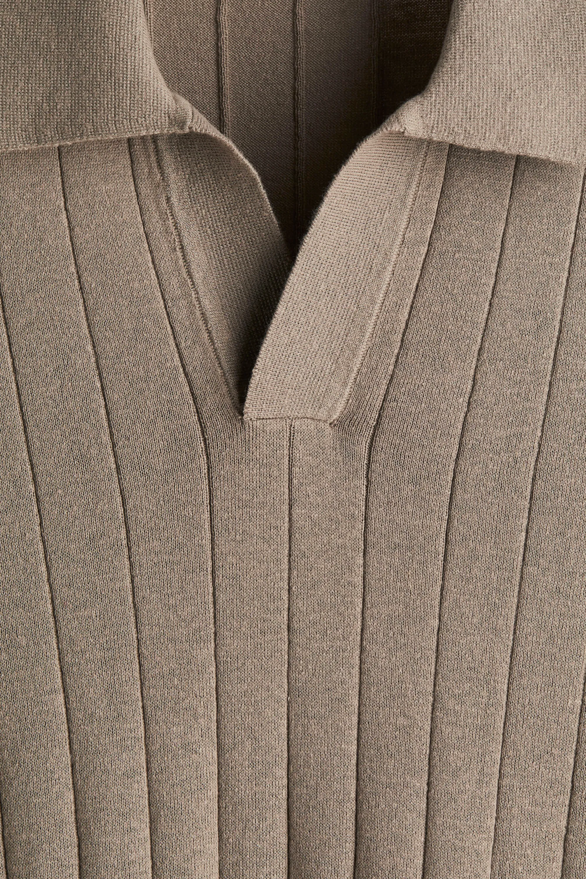 Polo Regular Fit en lin mélangé - Taupe