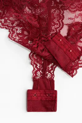 Body en microfibre et dentelle - Rouge — photo 5