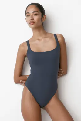 Body en microfibre avec bonnets paddés - Bleu marine — photo 1