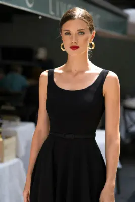 Aura Midi Dress - Black — photo 4