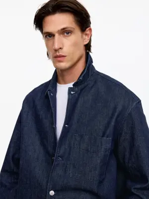 Surchemise en jean - Bleu foncé — photo 3