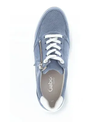 Baskets Gabor 86.568.26 Bleues - Cuir Nubuck Zip Largeur G Grande Pointure Femme — photo 5