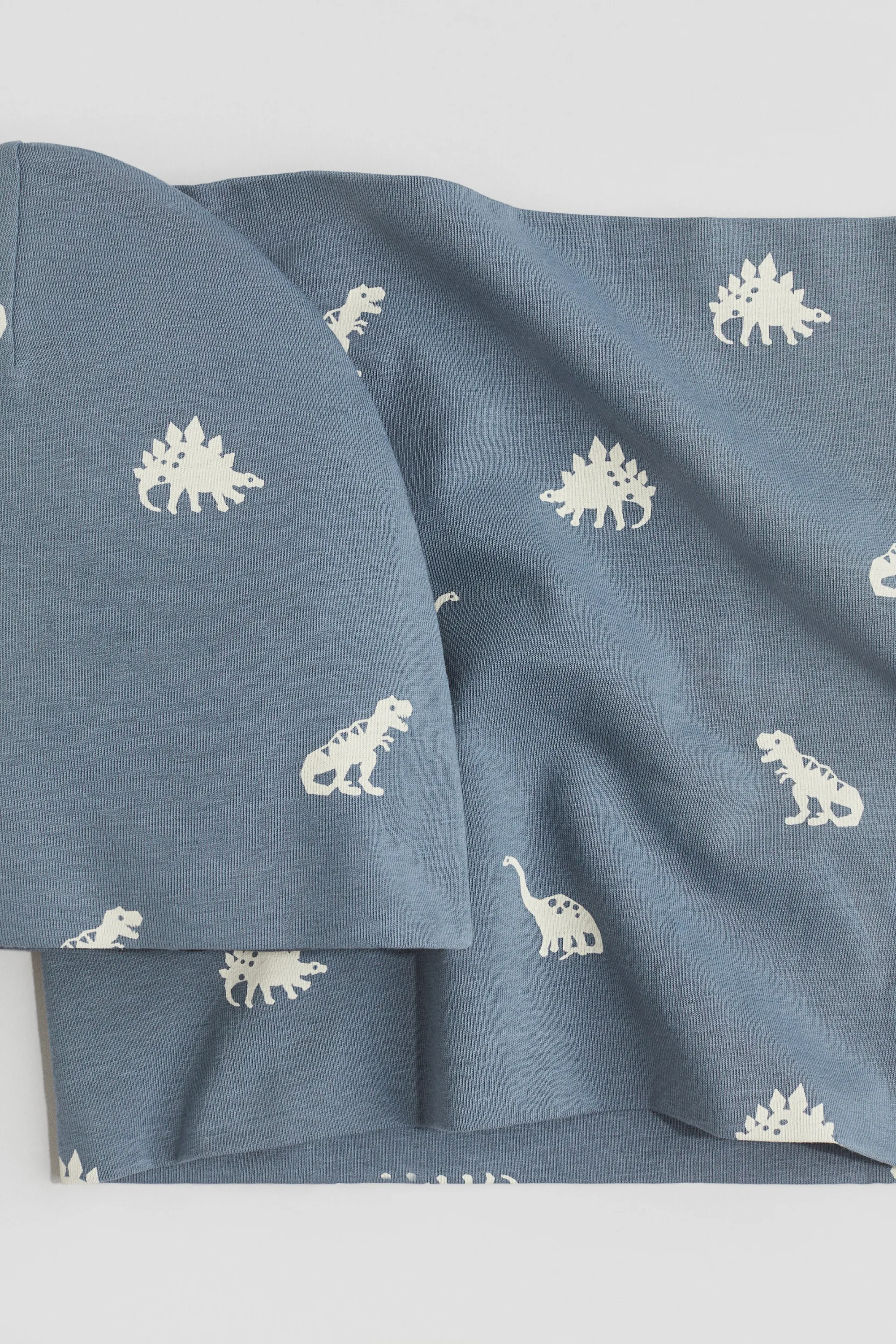 Ensemble 2 pièces bonnet et snood - Bleu ancien/dinosaures