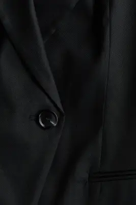 Blazer Easy-care Slim Fit en lin mélangé - Noir — photo 5