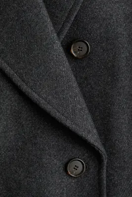 Manteau en laine mélangée - Gris foncé — photo 2