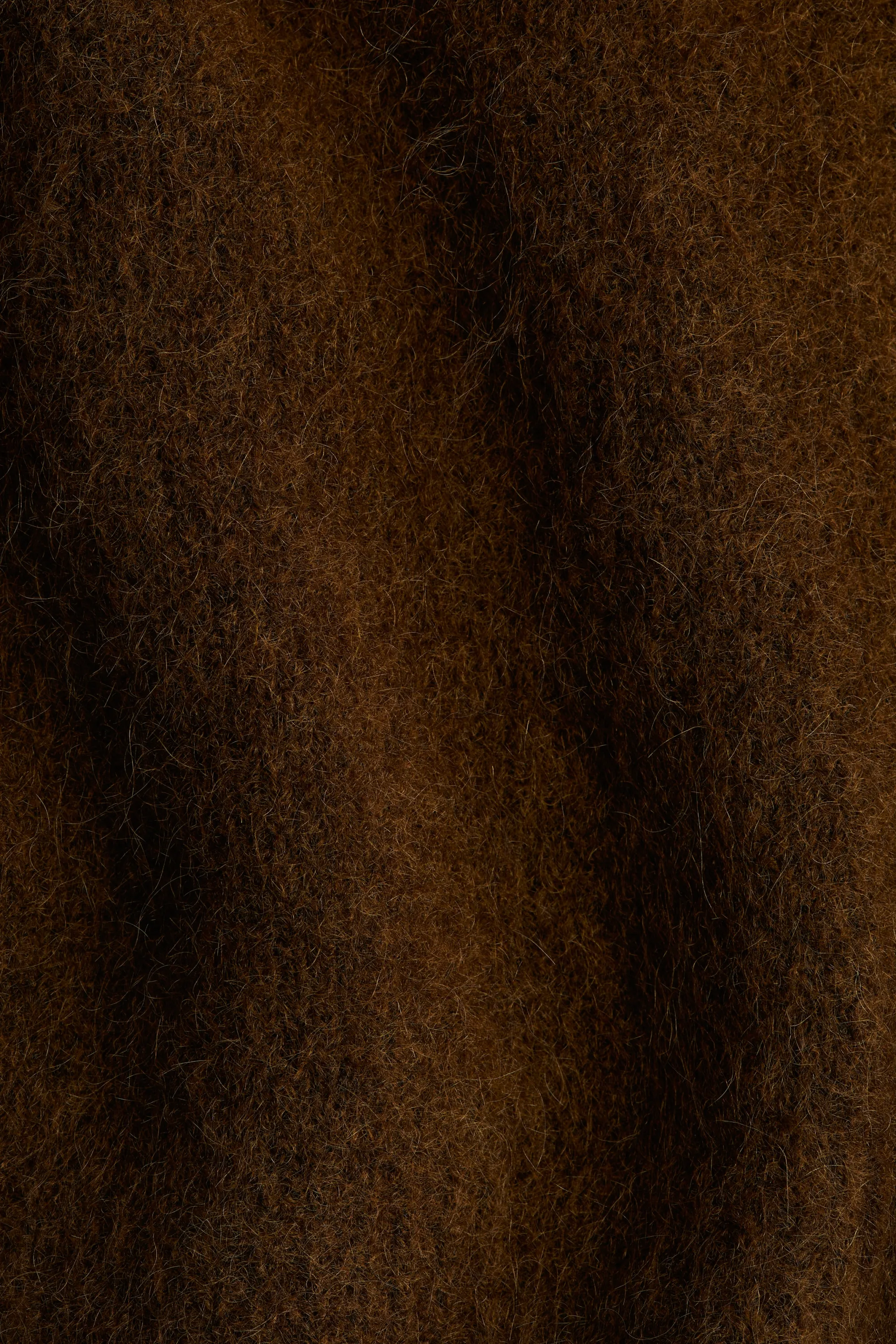 Gilet en mohair mélangé avec fermeture à glissière - Marron foncé