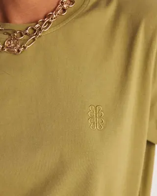 Tee-shirt Bree vert mousse brodé — photo 2