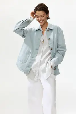 Veste-chemise - Turquoise ancien clair — photo 3
