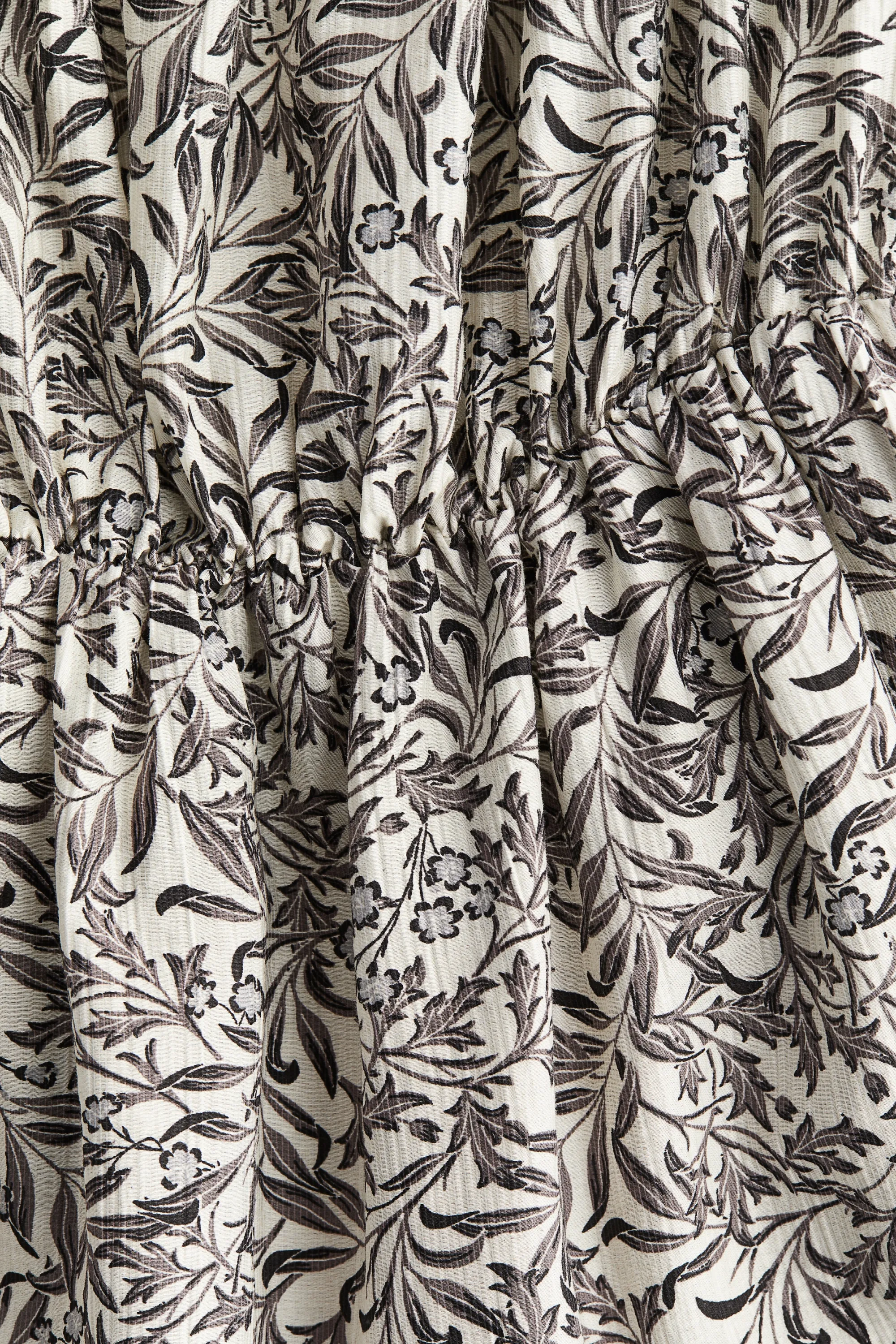 Robe épaules nues - Crème/motif gris