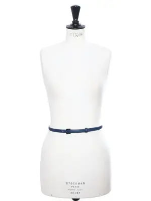 Ceinture fine en cuir bleu marine et boucle argent Prix boutique 140€ Taille 36 à 38 — photo 2